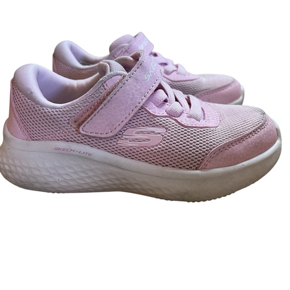 Sketchers Toddler Girl Size 10 Pink Velcro Sneakers - Picture 1 of 12